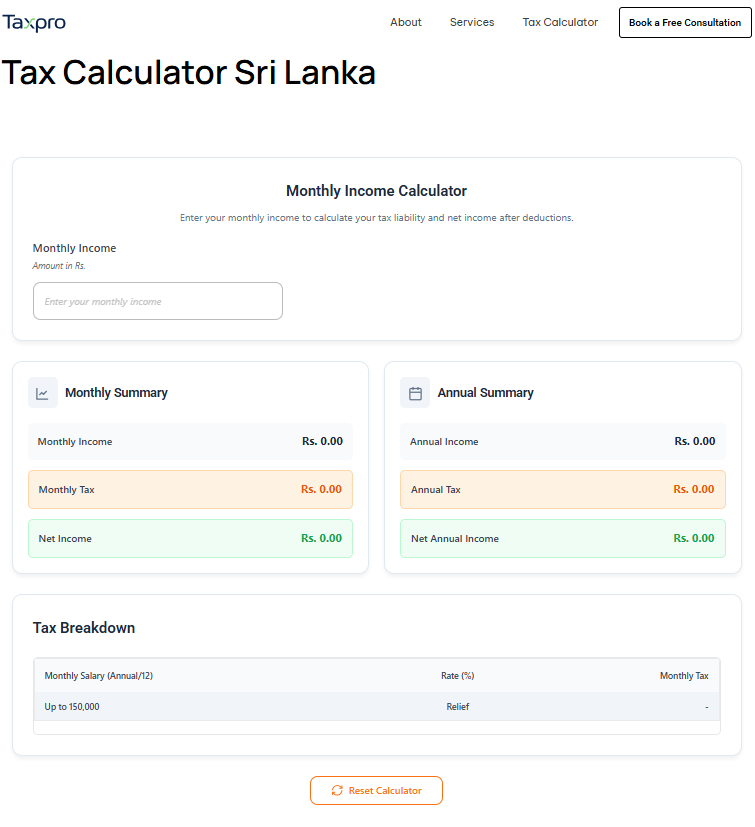 Income Tax In Sri Lanka
